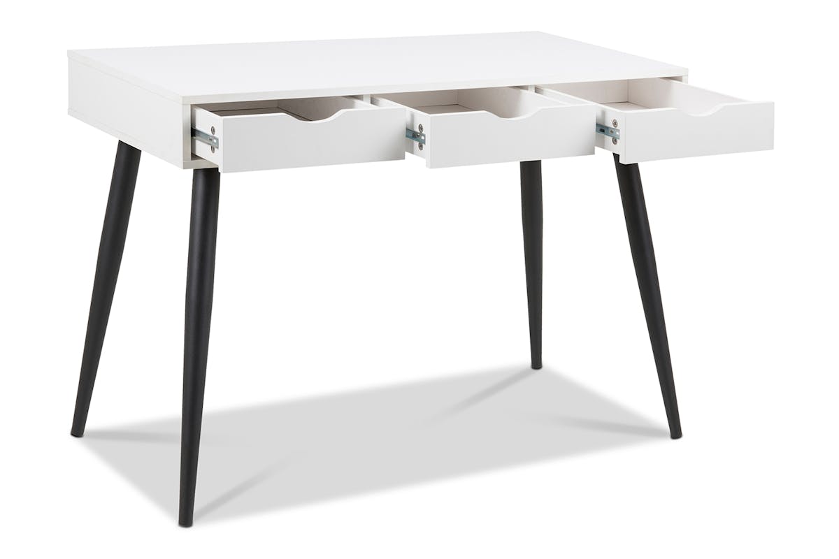 Bea Desk | White | Black Legs-4