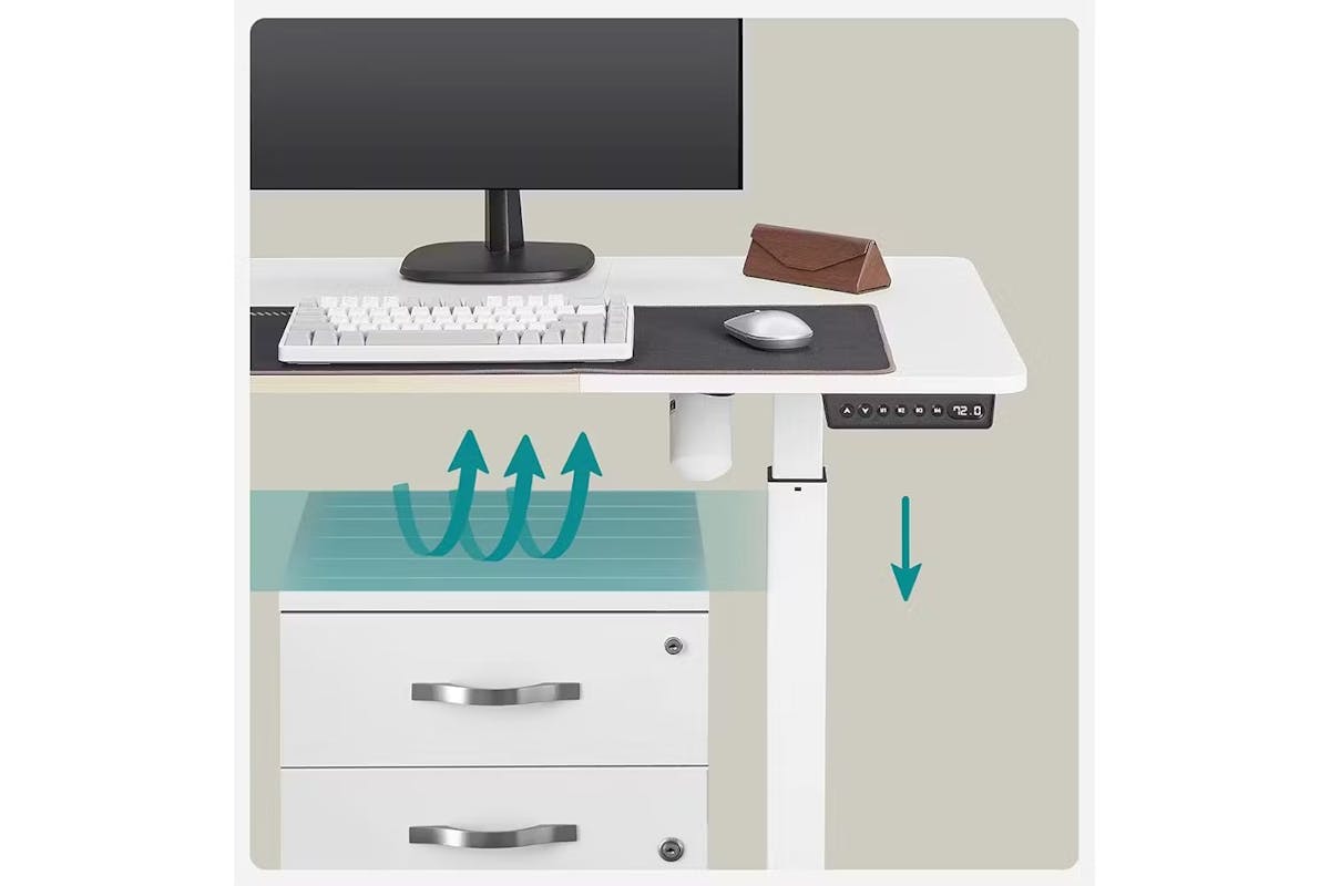 Songmics Office Desk | Adjustable Height | White [Ex-Display - DC250587-000220]-4
