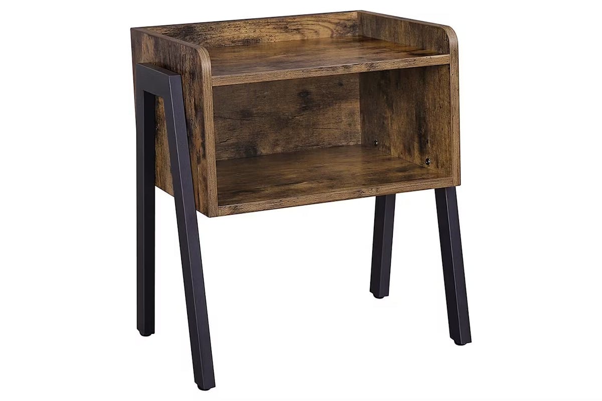 Vasagle End Side Coffee Table with Open Front Storage Compartment | Vintage Brown/Black [Ex-Display - DC250587-000127]