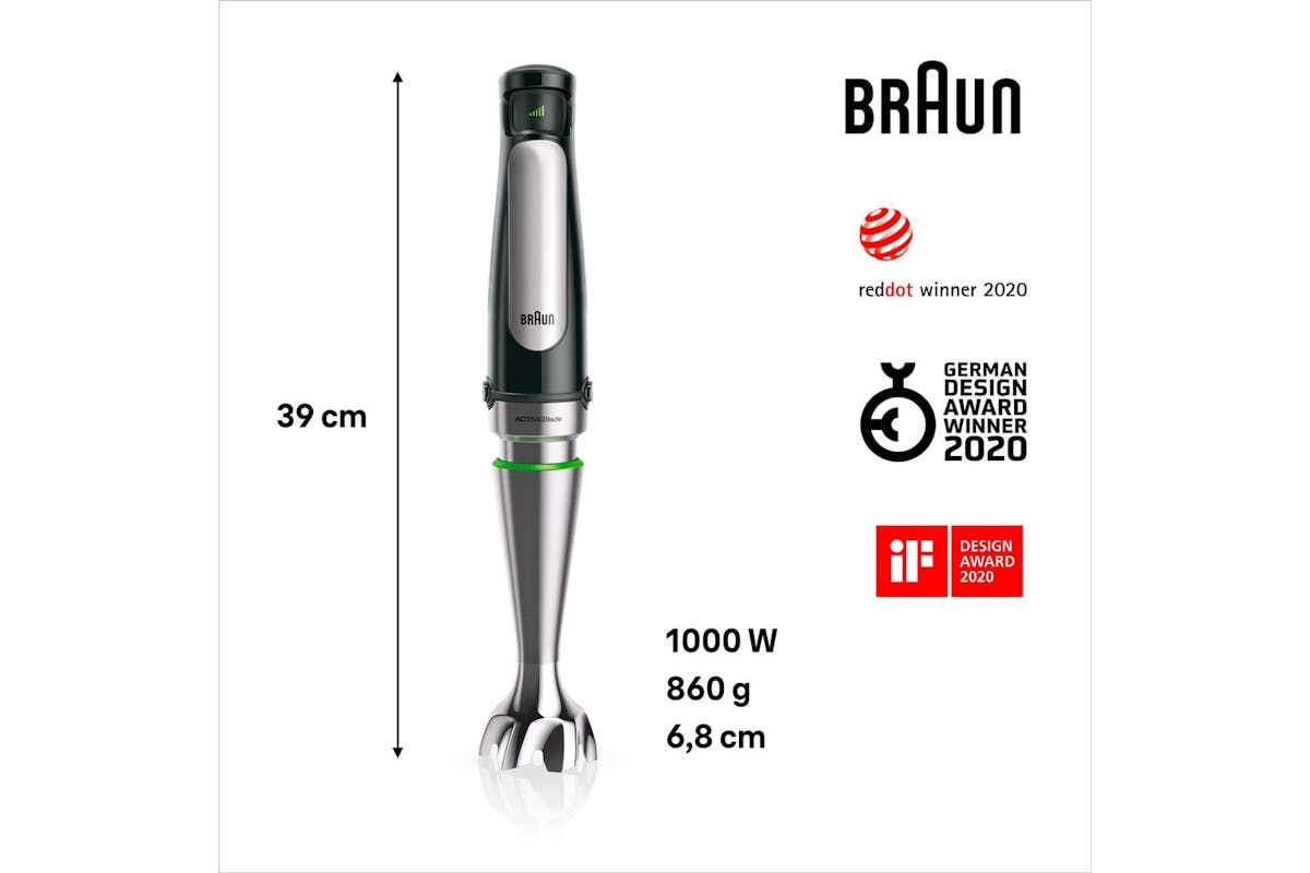 Braun MultiQuick 7 Hand Blender | MQ7045X | Premium Black/Brushed Stainless Steel-3