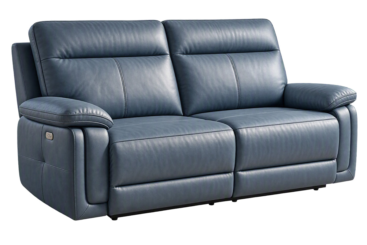 Cadenza 2 Seater Sofa | Power Recliner | Leather | Blue