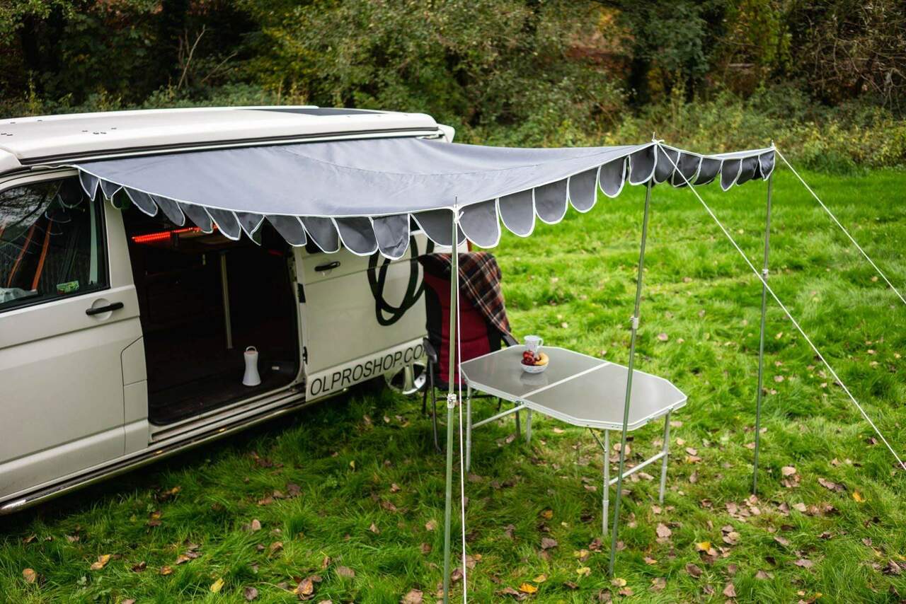 Retro Campervan Shade Canopy | Active Camping Canopy | Charcoal-2