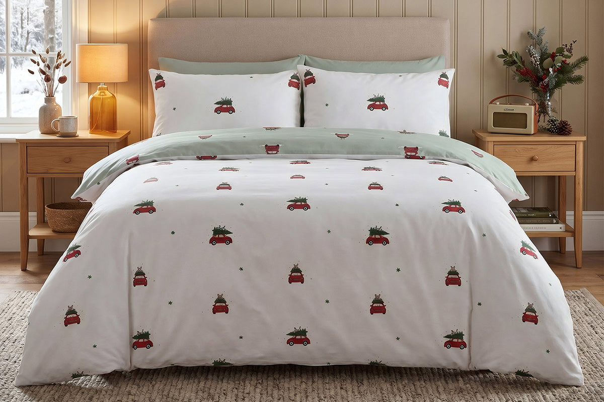 So Soft | Driving Home Duvet Cover Set | White | King