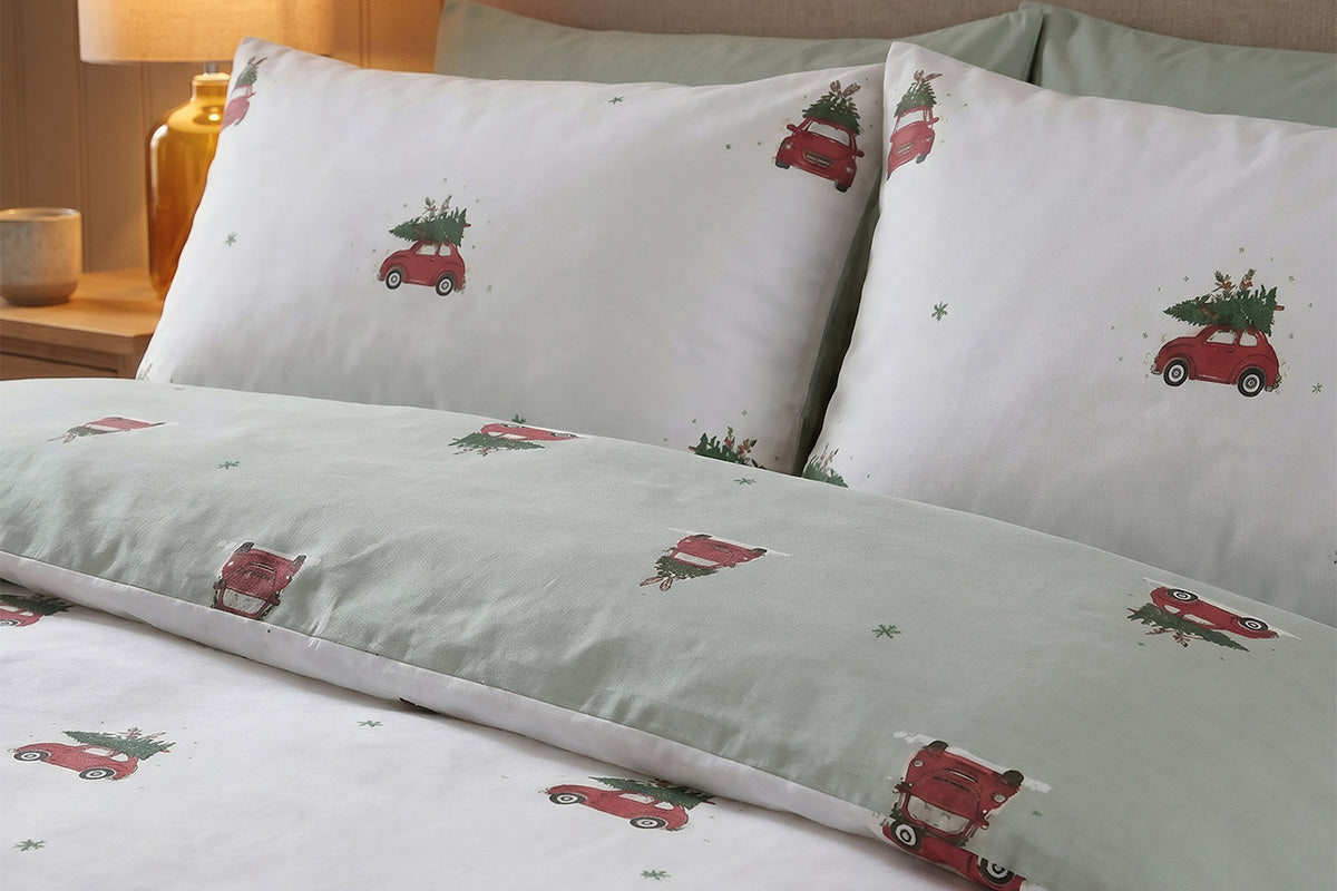 So Soft | Driving Home Duvet Cover Set | White | Single-3