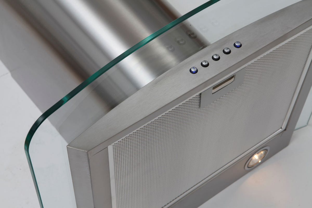 Luxair 60cm Curved Glass Chimney Hood | LA60CVDGLSS-4