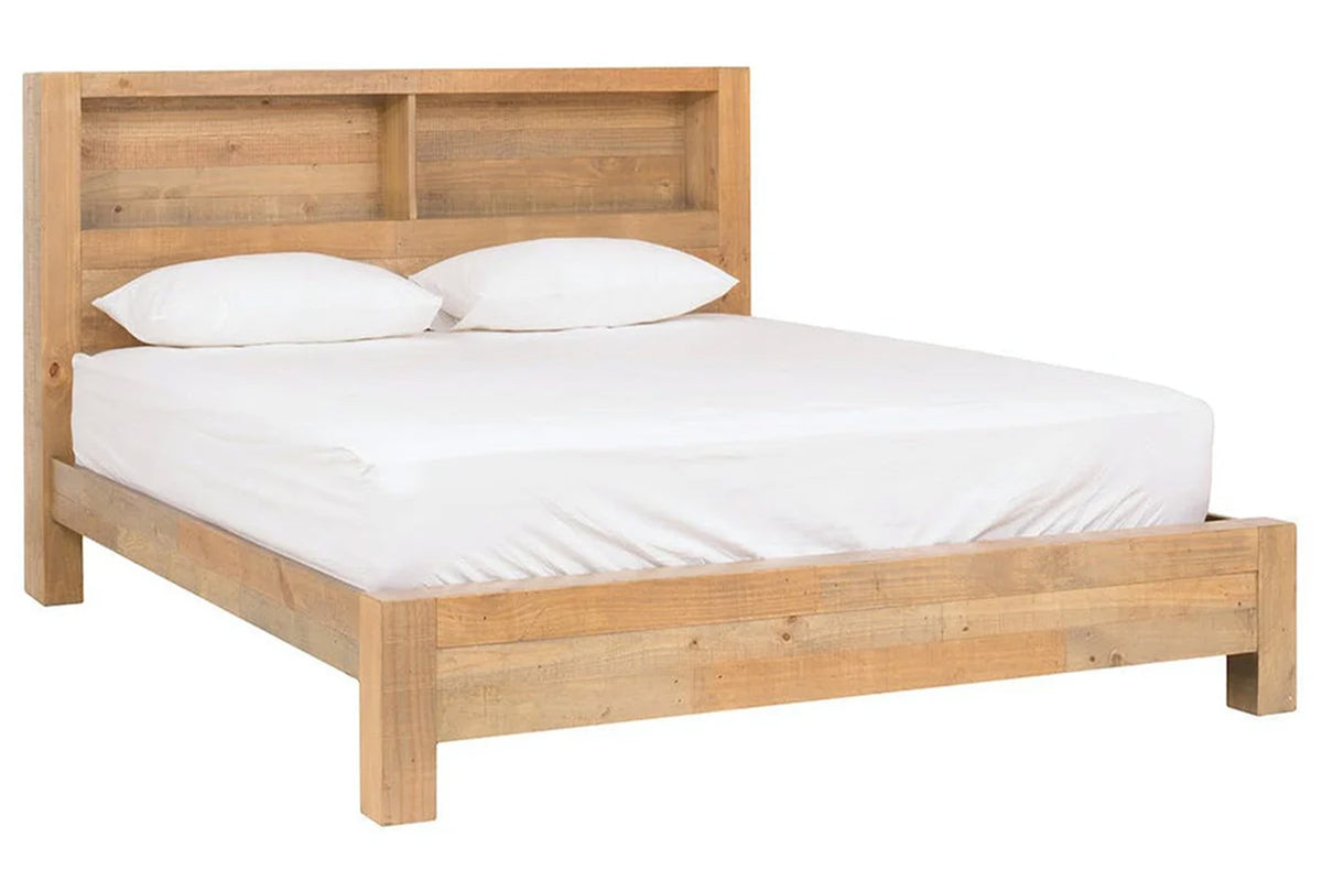 Coolmore Storage Headboard Bed Frame | Double | 4ft6 | Natural-4