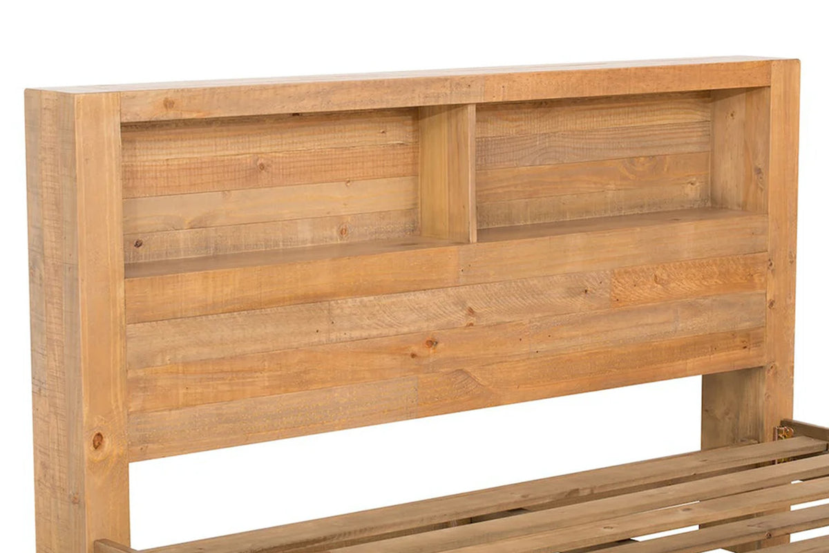Coolmore Storage Headboard Bed Frame | Double | 4ft6 | Natural-6