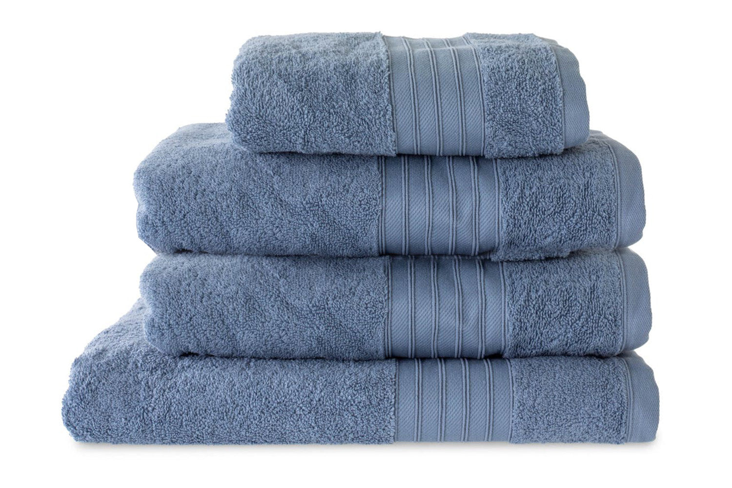 Cotton Terry Towel Set (Hand + Bath + Bath Sheet) - Denim