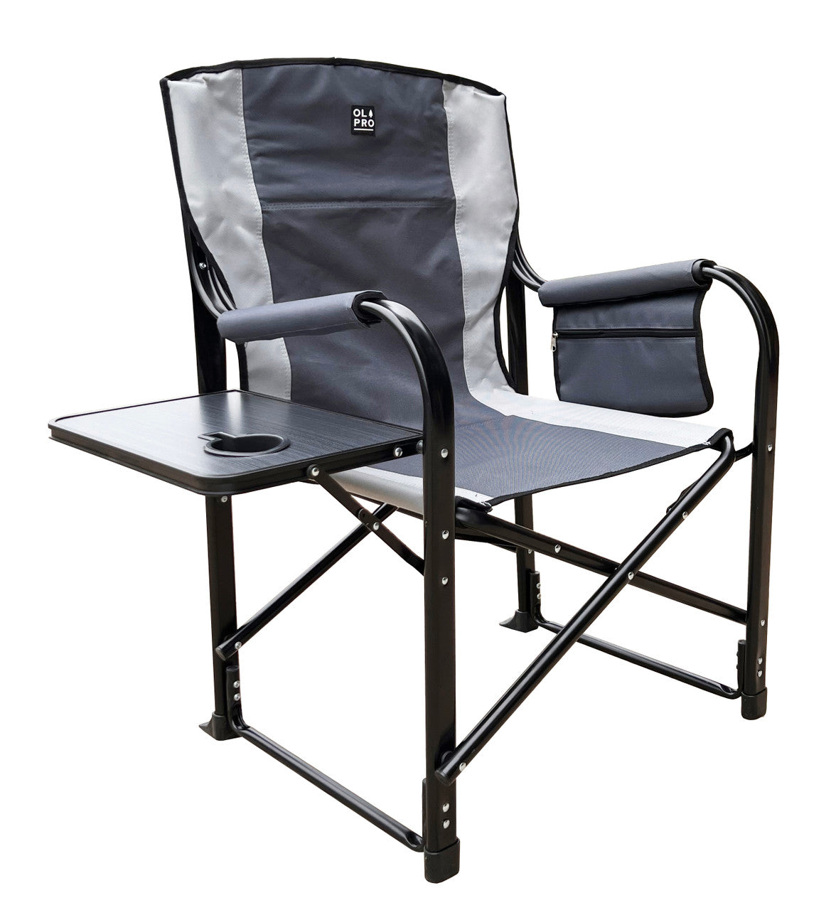 Directors Chair With Side Table | Camping Chairs | Grey Charcoal