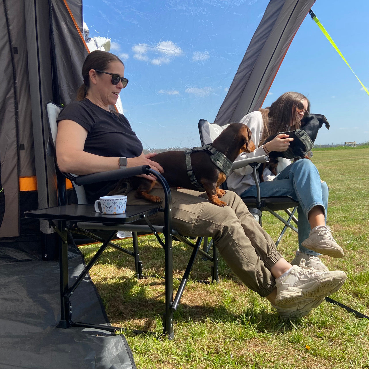 Directors Chair With Side Table | Camping Chairs | Grey Charcoal-3