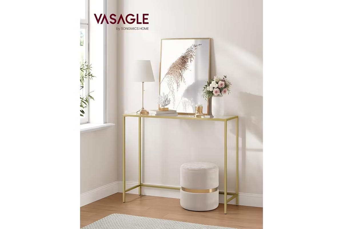 Vasagle Console Table | Pale Gold/Transparent [Ex-Display - DC250587-000095]-2