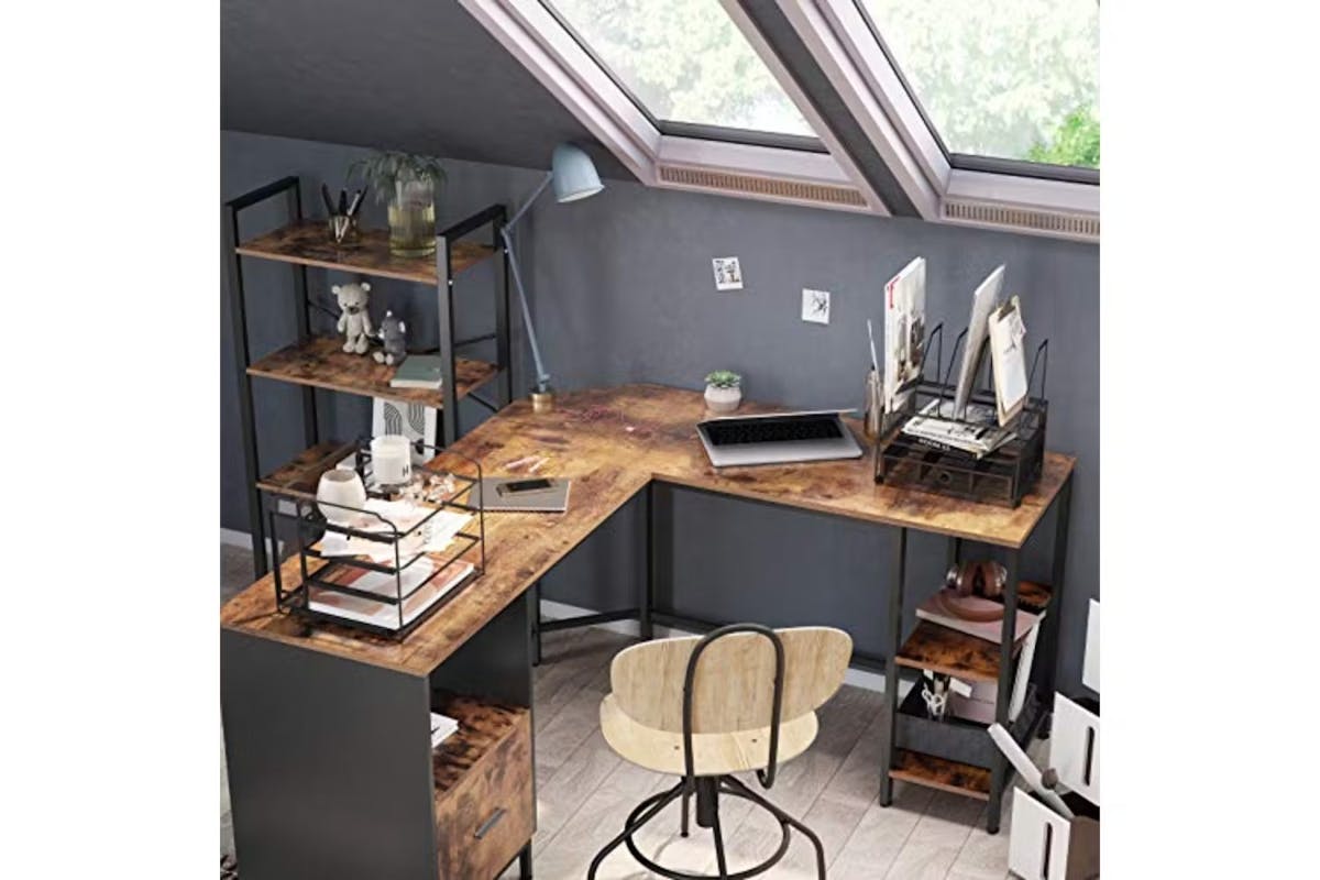 Vasagle L-Shaped Computer Desk | Rustic Brown/Black [Ex-Display - DC250587-000078]-3