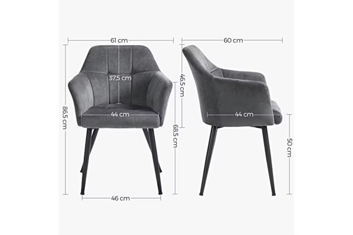 Songmics Lounge Chairs with Armrests High Back | Set of 2 | Grey [Ex-Display - DC250587-000106]-3