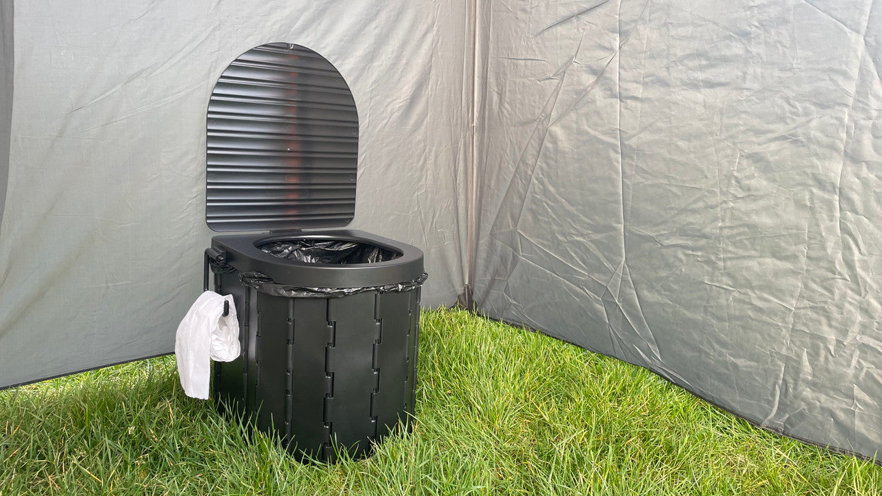 Olpro Folding Camping Toilet With Bag | Abs Plastic | 34 X 27.5 X 7.5 Cm