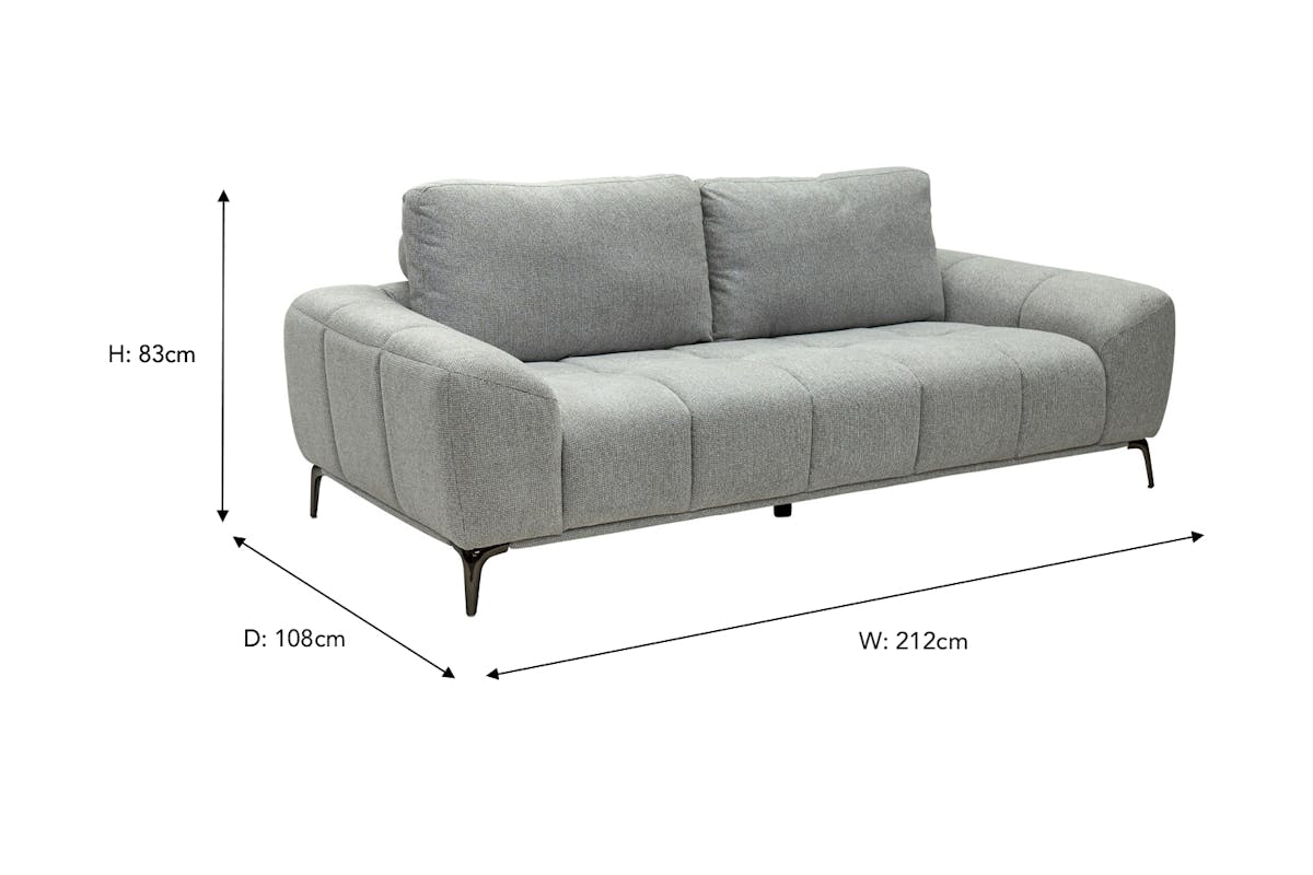 Ryley 3 Seater Sofa | Fabric | Grey-3