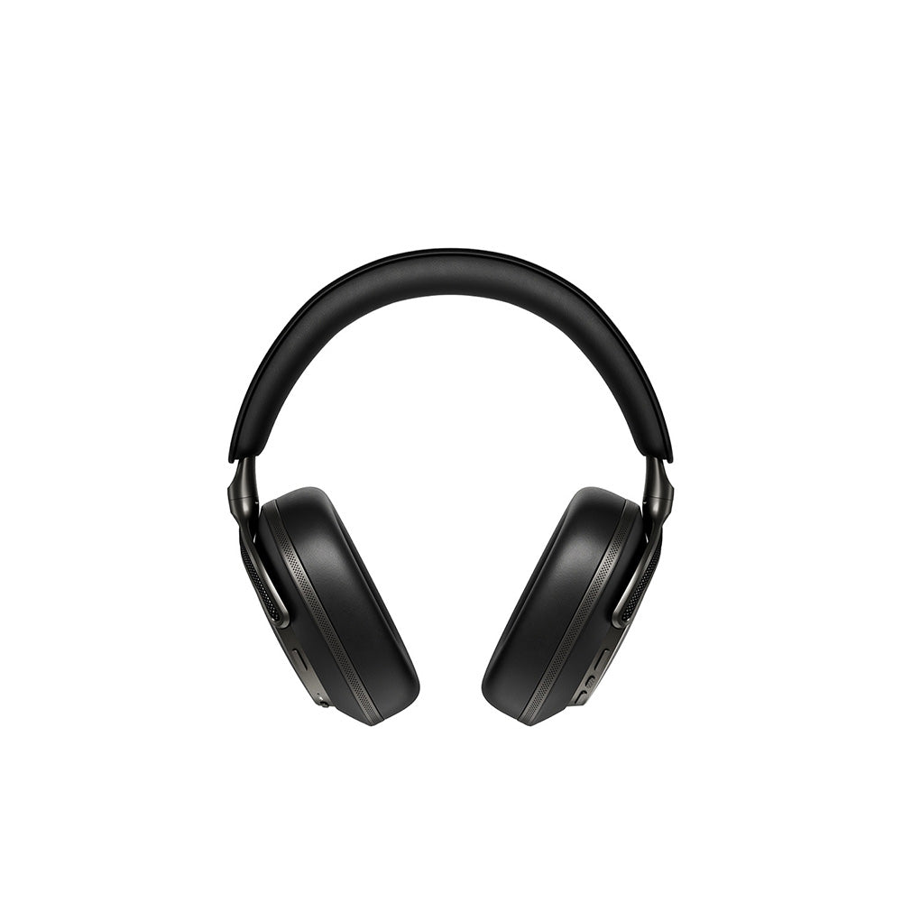 Black over-ear headphones on a white background