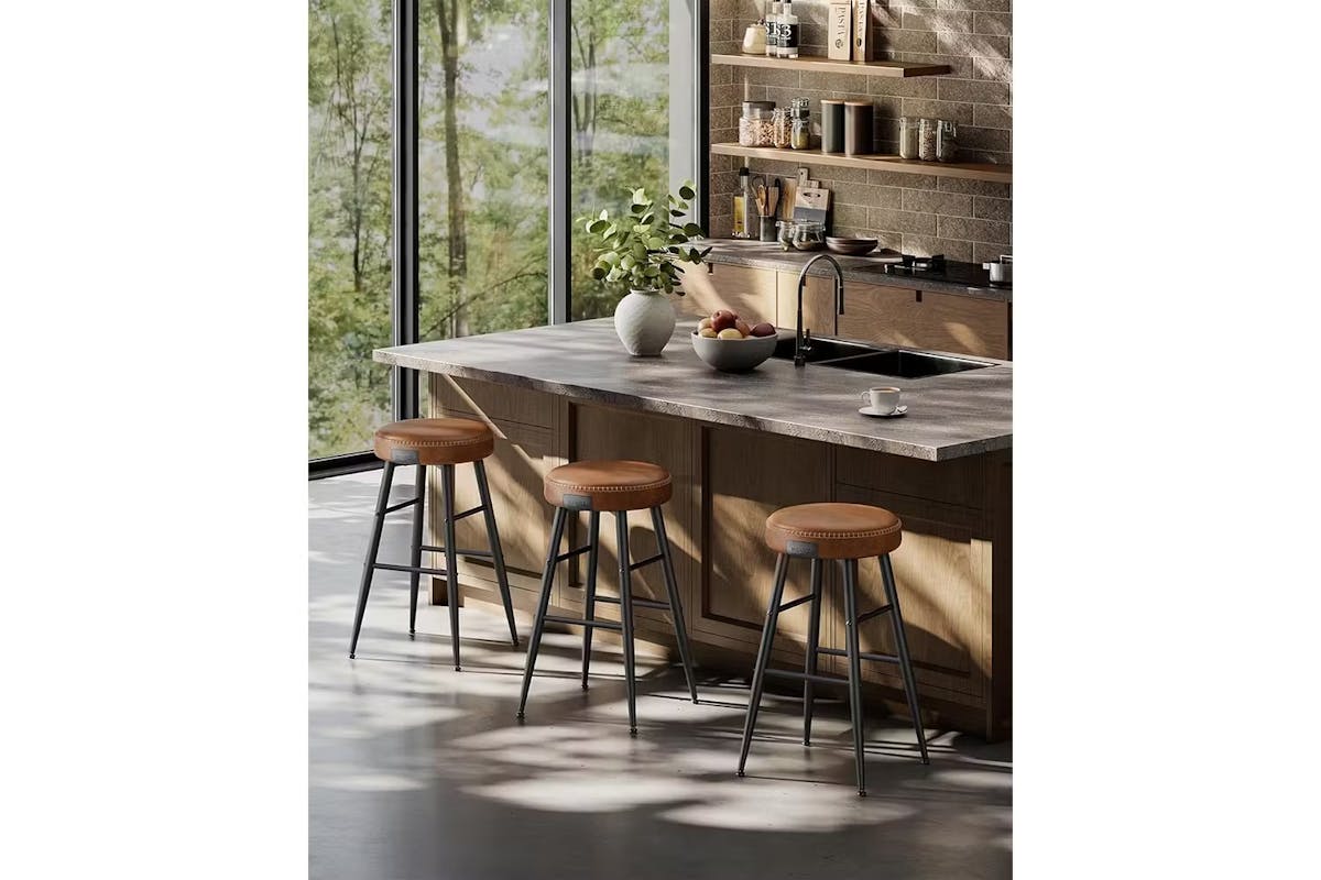 Vasagle Echo Collection Bar Stools | Set of 2 | Caramel Brown [Ex-Display - DC250587-000015]-4