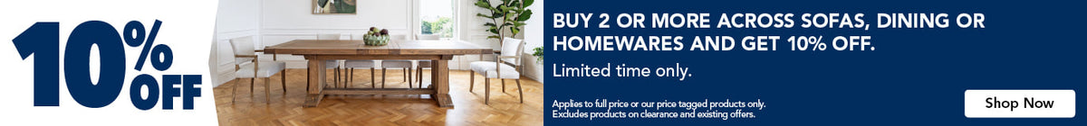 Furniture 10% Off Sofa, Dinning, Homeware