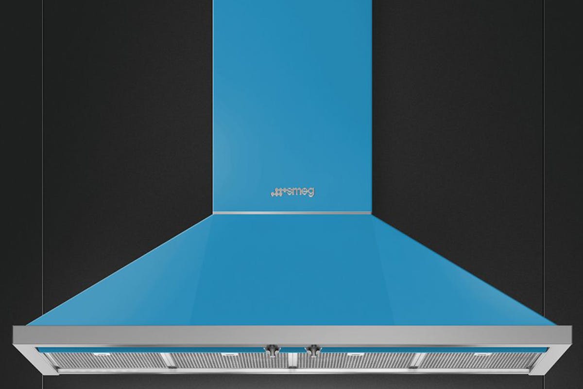 Smeg 120cm Portofino Chimney Cooker Hood | KPF12T | Turquoise-2