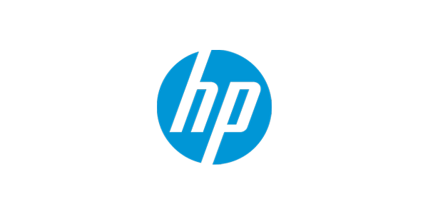 HP logo on a white background