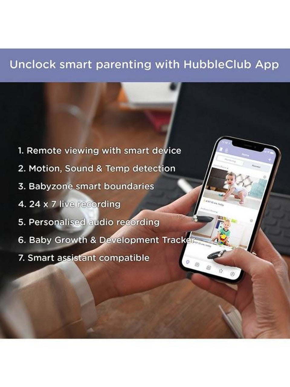 Hubble Nursery Pal Essentials Smart Baby Monitor With Fixed Camera-2