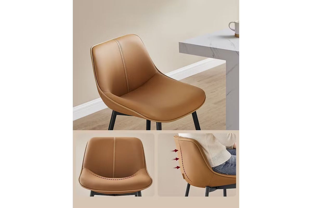 Vasagle Bar Stools | Set of 2 | Caramel Brown [Ex-Display - DC250587-000020]-4