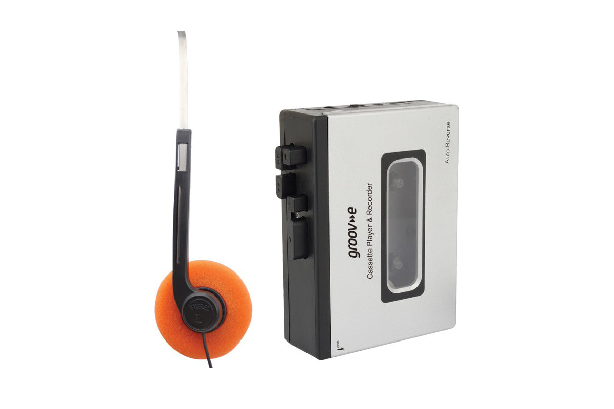 Groov-e Retro Personal Cassette Player and Recorder with Bluetooth | Silver-4