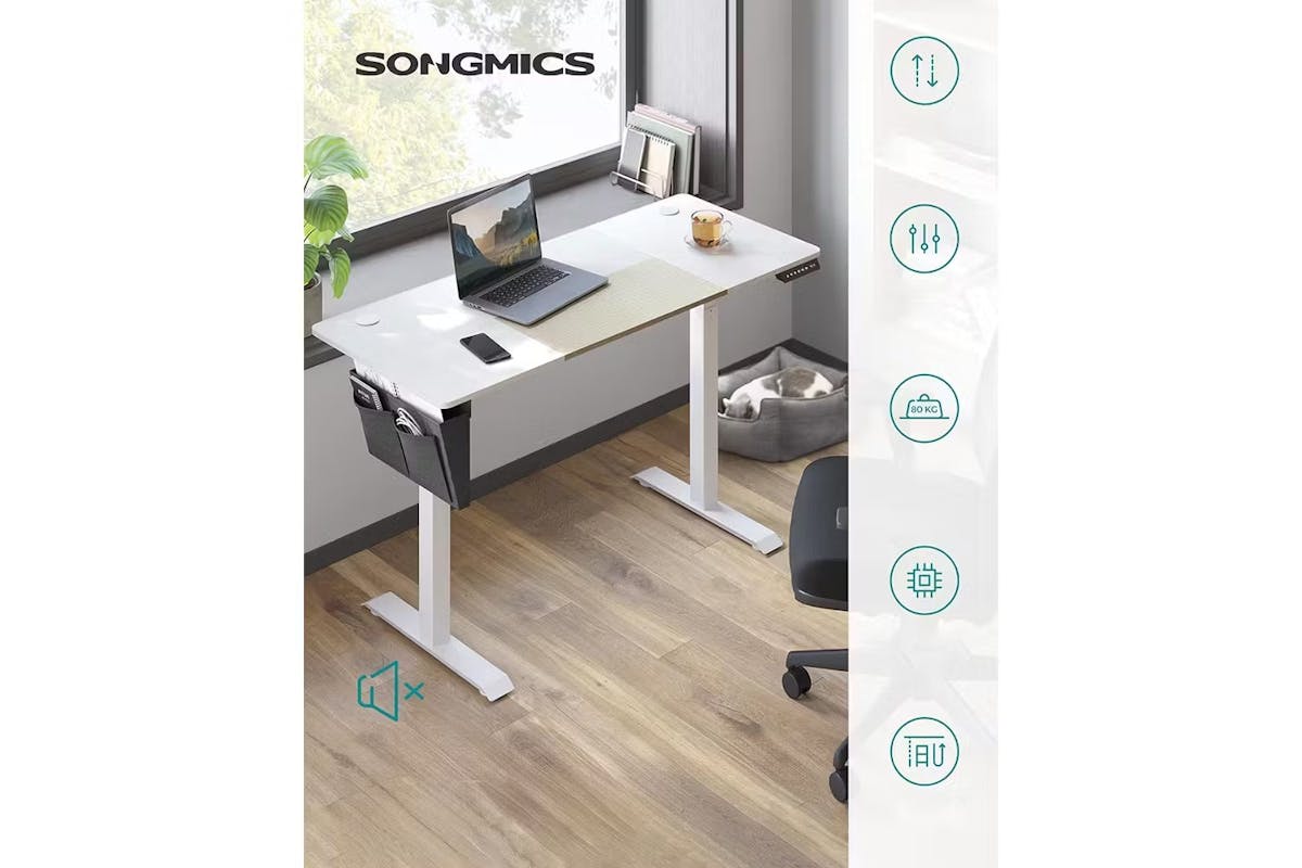 Songmics Office Desk | Adjustable Height | White [Ex-Display - DC250587-000220]-2
