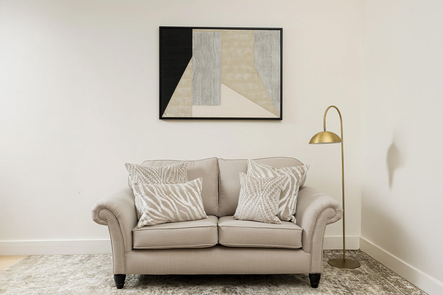 Kempton Framed Canvas Painting - Ksenia Sizaya | Natural & Black | 122 x 97 cm-2