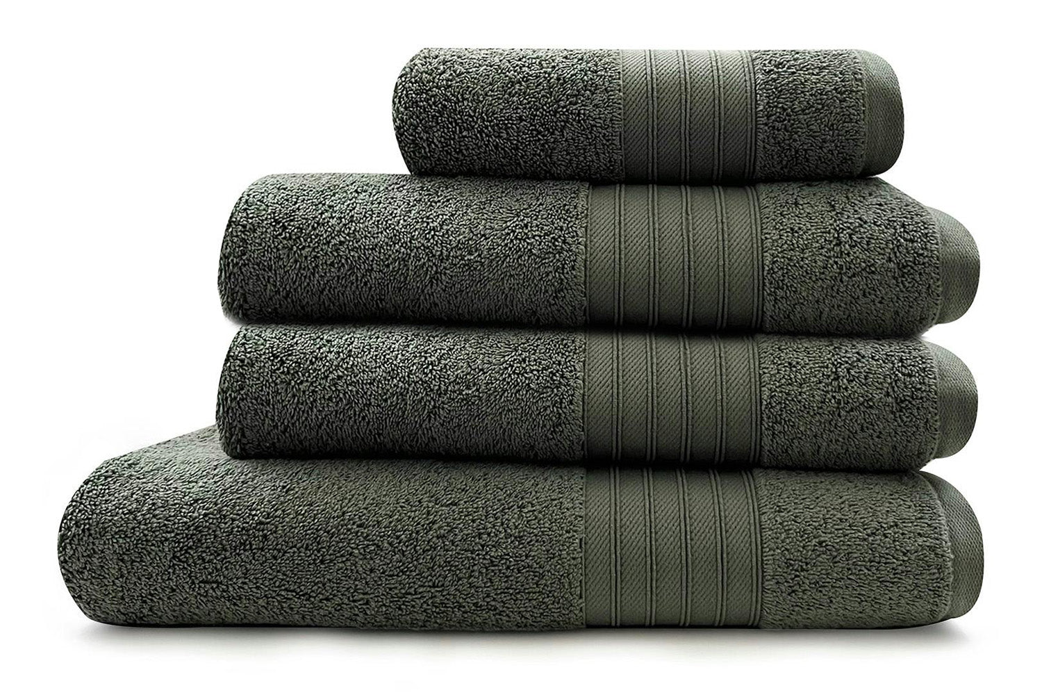 Cotton Terry Towel Set (Hand + Bath + Bath Sheet) - Khaki
