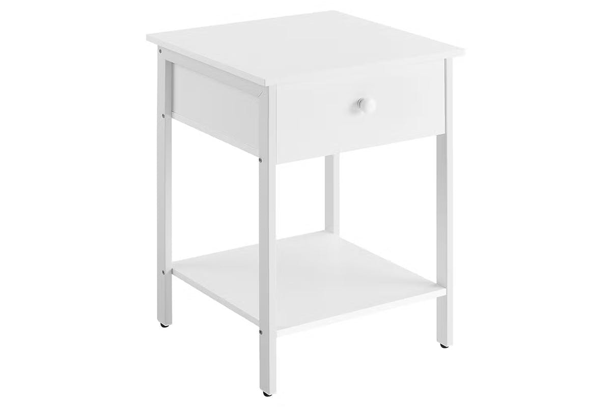 Vasagle Bedside Table with Drawer and Shelf | Matte White [Ex-Display - DC250587-000143]