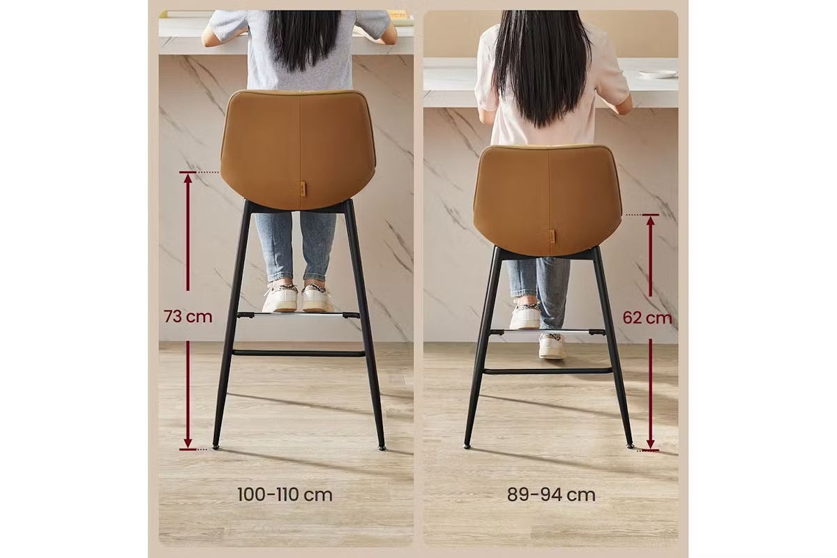 Vasagle Bar Stools | Set of 2 | Caramel Brown [Ex-Display - DC250587-000020]-3