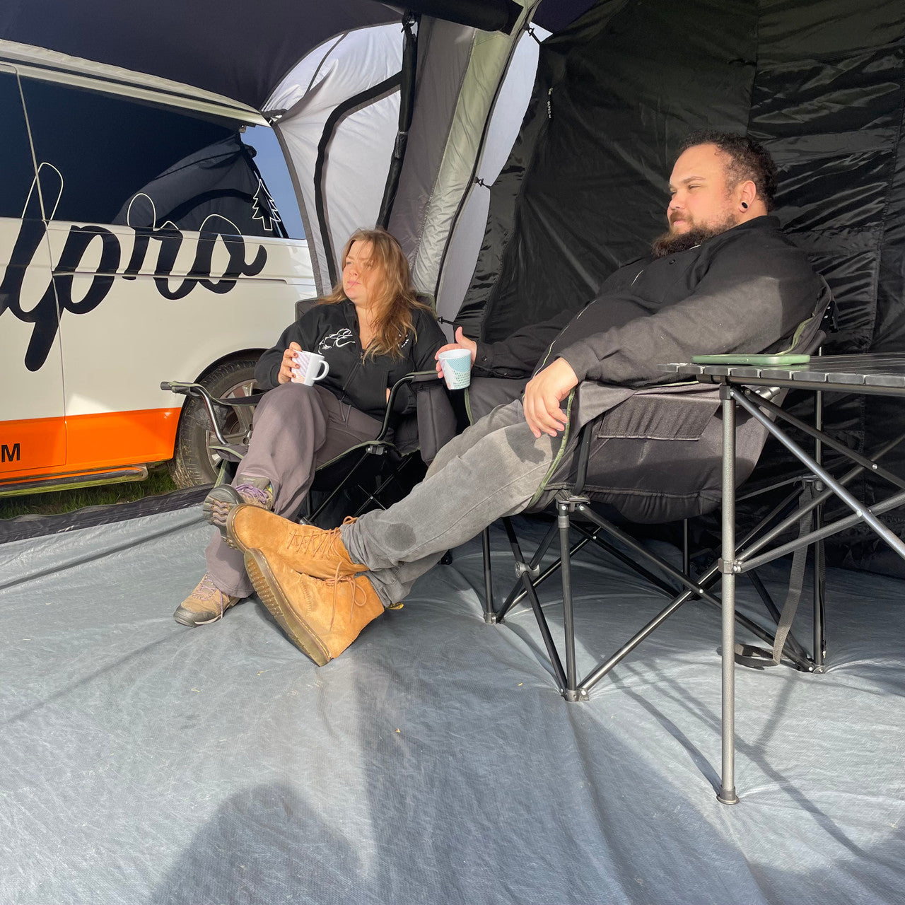 Olympus Xl Camping Chair | Steel Frame | Black & Green-4