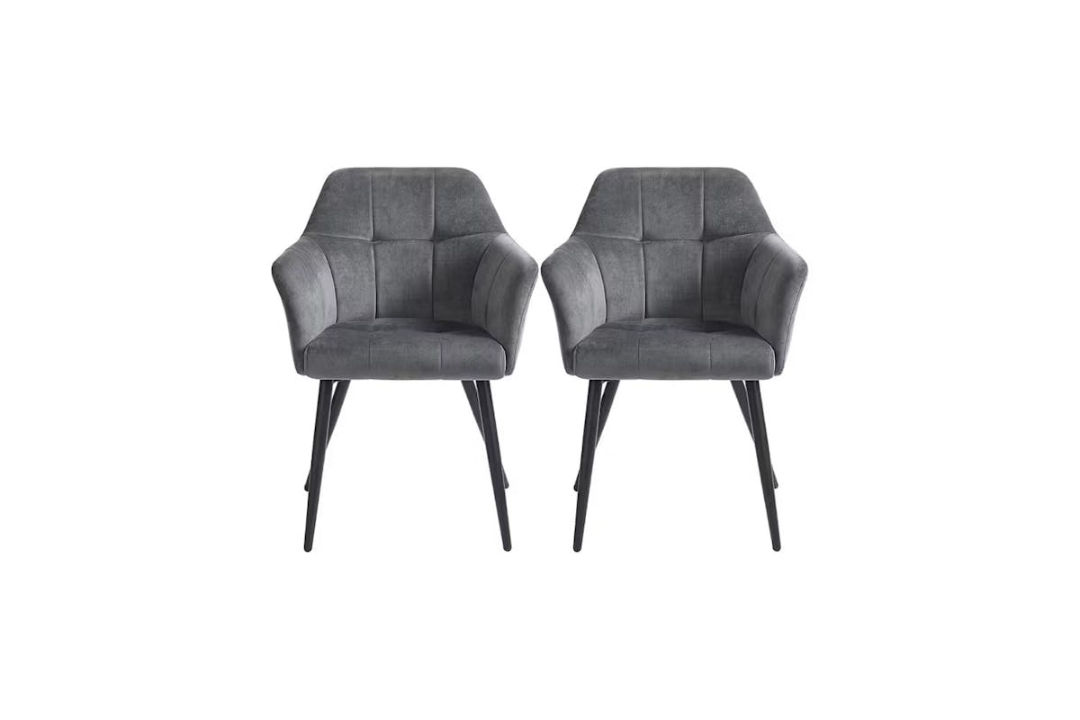 Songmics Lounge Chairs with Armrests High Back | Set of 2 | Grey [Ex-Display - DC250587-000106]