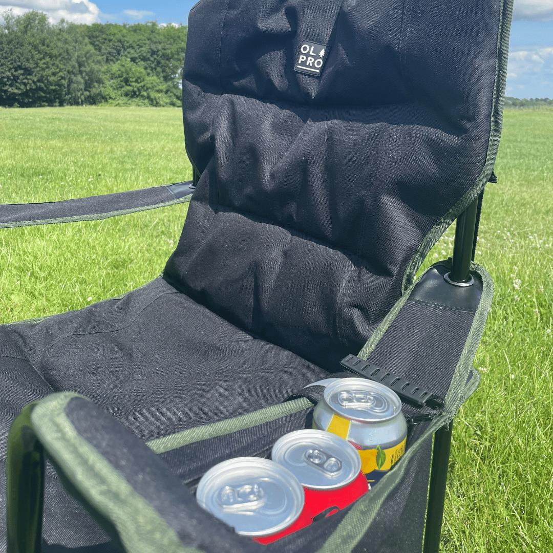 Henwick Padded Folding Camp Chair | Camping Furniture | Steel Frame | Black And Green-2