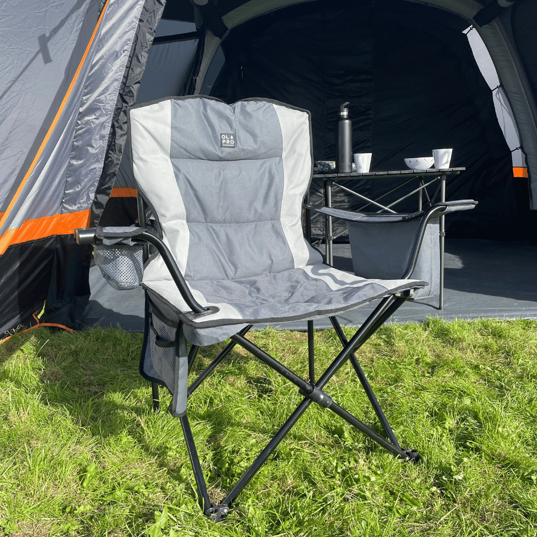 Henwick Padded Folding Camp Chair | Polyester Fabric | Large-2