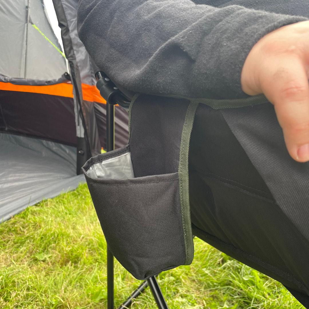 Olympus Xl Camping Chair | Steel Frame | Black & Green-2