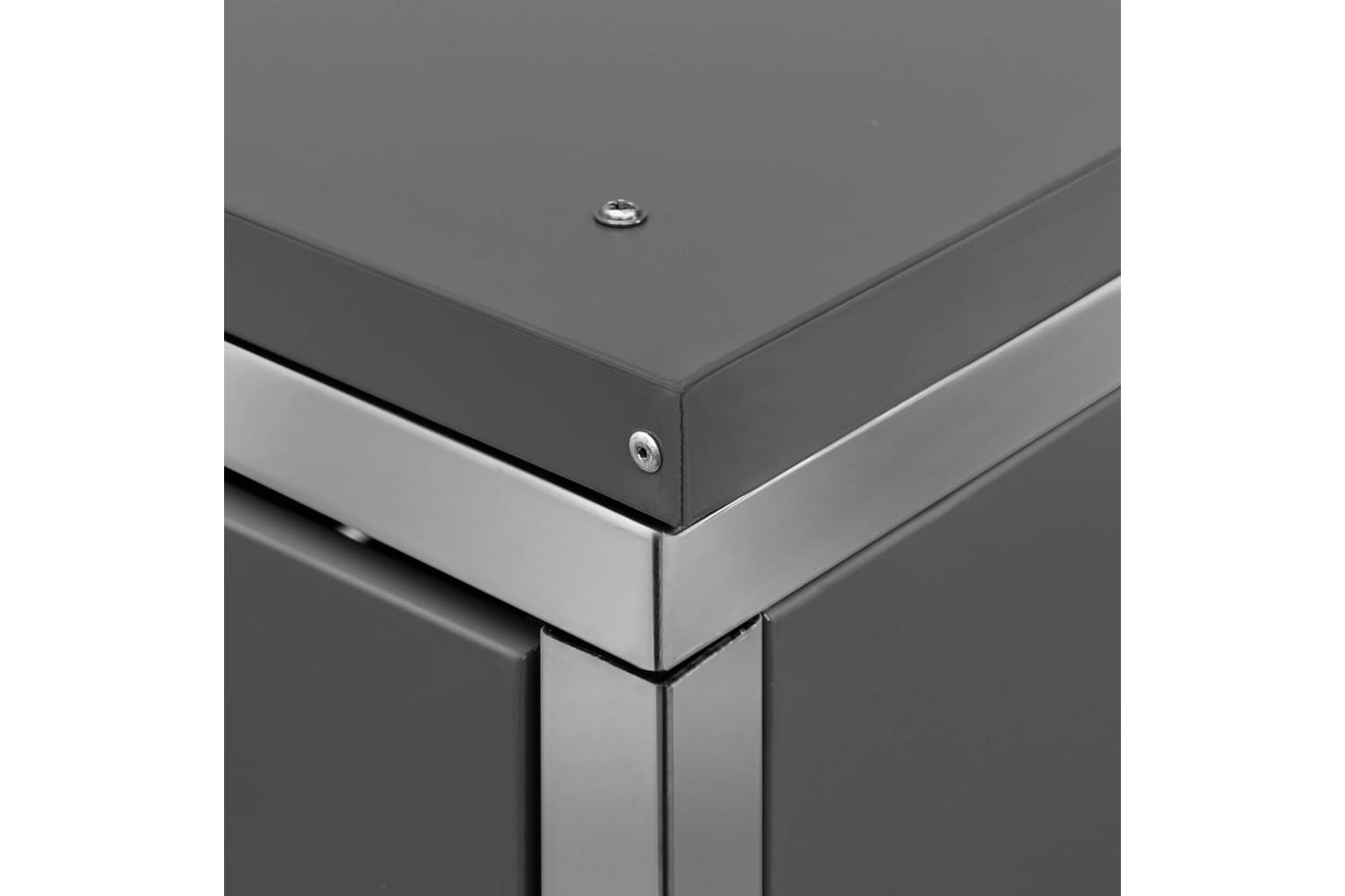 vidaXL Double Wheelie Bin Shed 138x77.5x112.5cm Stainless Steel-9