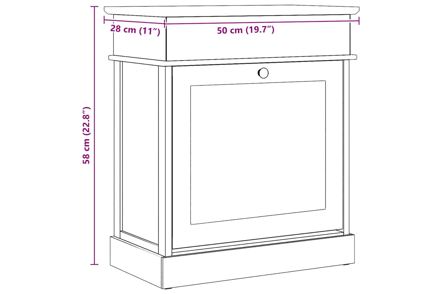 vidaXL 284084 Shoe Cabinet Grey 50x28x58cm Paulownia Wood-9