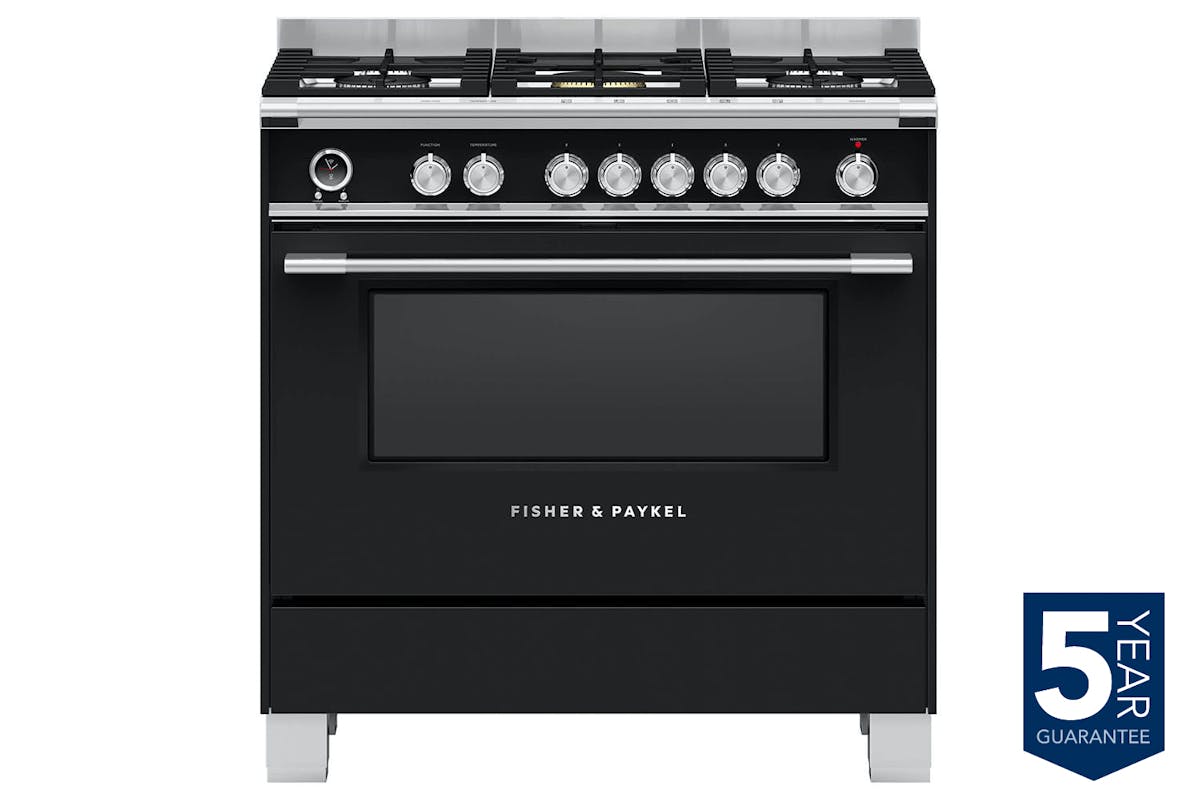 Fisher & Paykel 90cm Dual Fuel Range Cooker | OR90SCG6B1 | Black