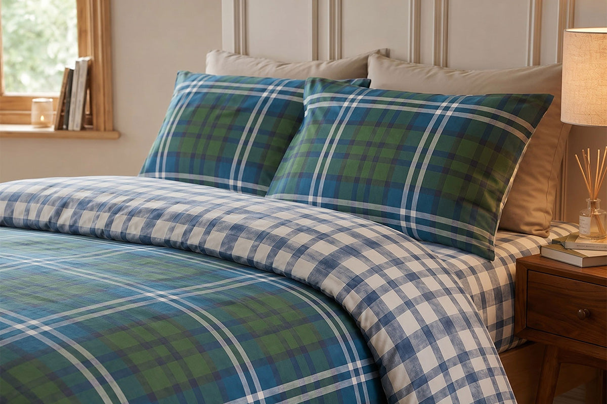 So Soft | Ross Check Duvet Cover Set | Green | King-3