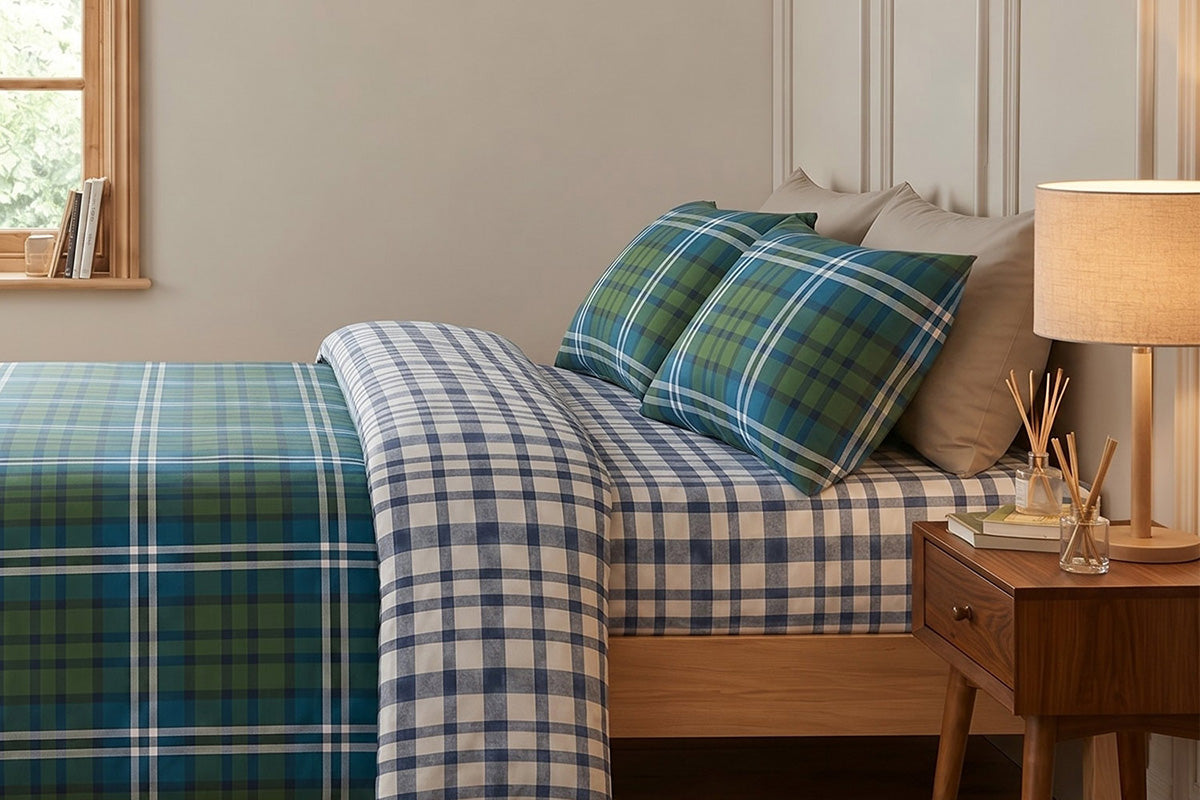 So Soft | Ross Check Duvet Cover Set | Green | King-2