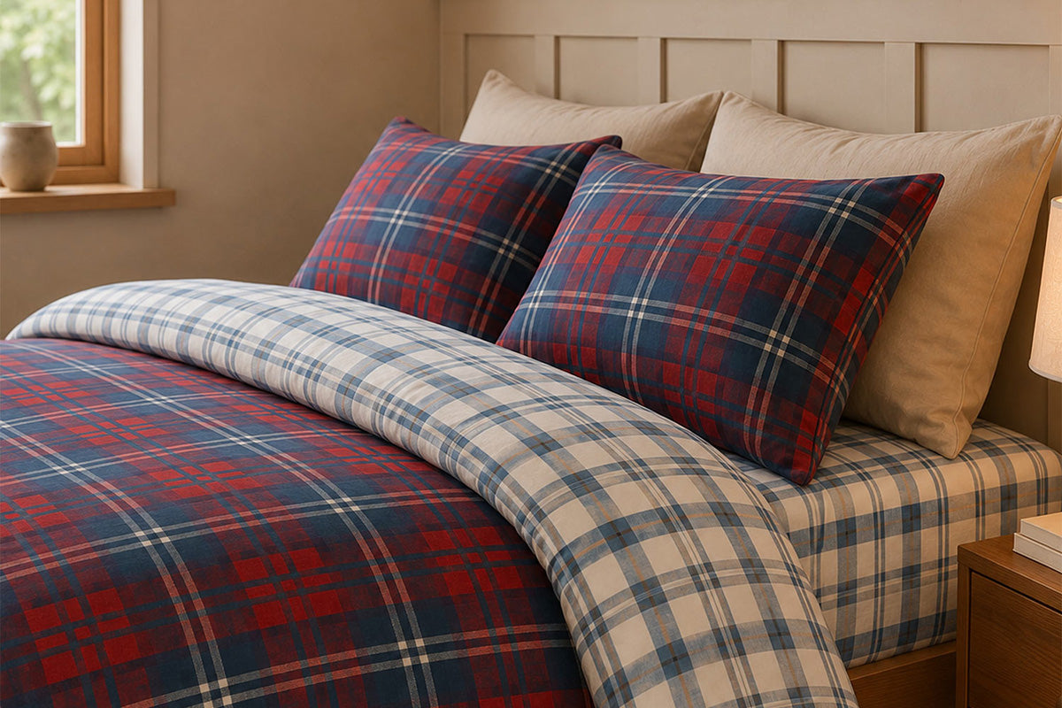 So Soft | Ross Check Duvet Cover Set | Red | King-2