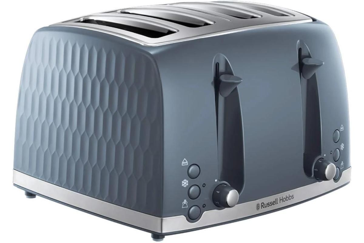 Russell Hobbs Honeycomb 4 Slice Toaster | 26073 | Grey