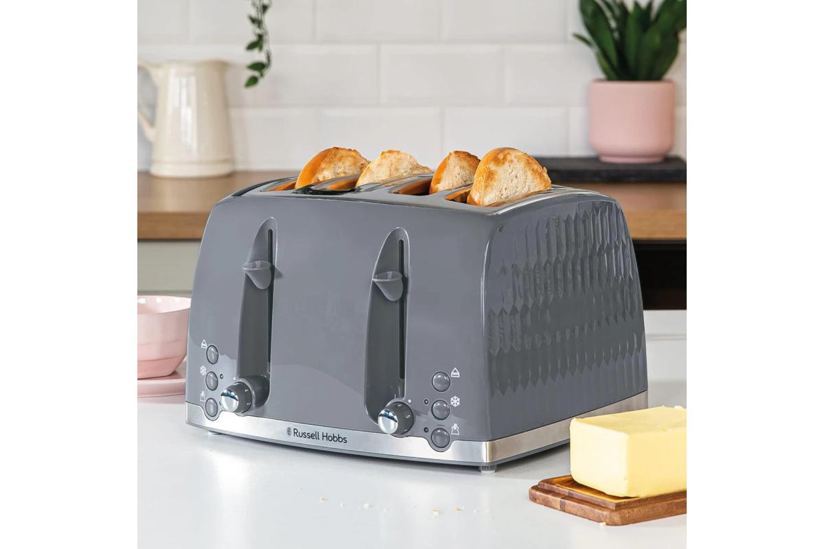 Russell Hobbs Honeycomb 4 Slice Toaster | 26073 | Grey-2