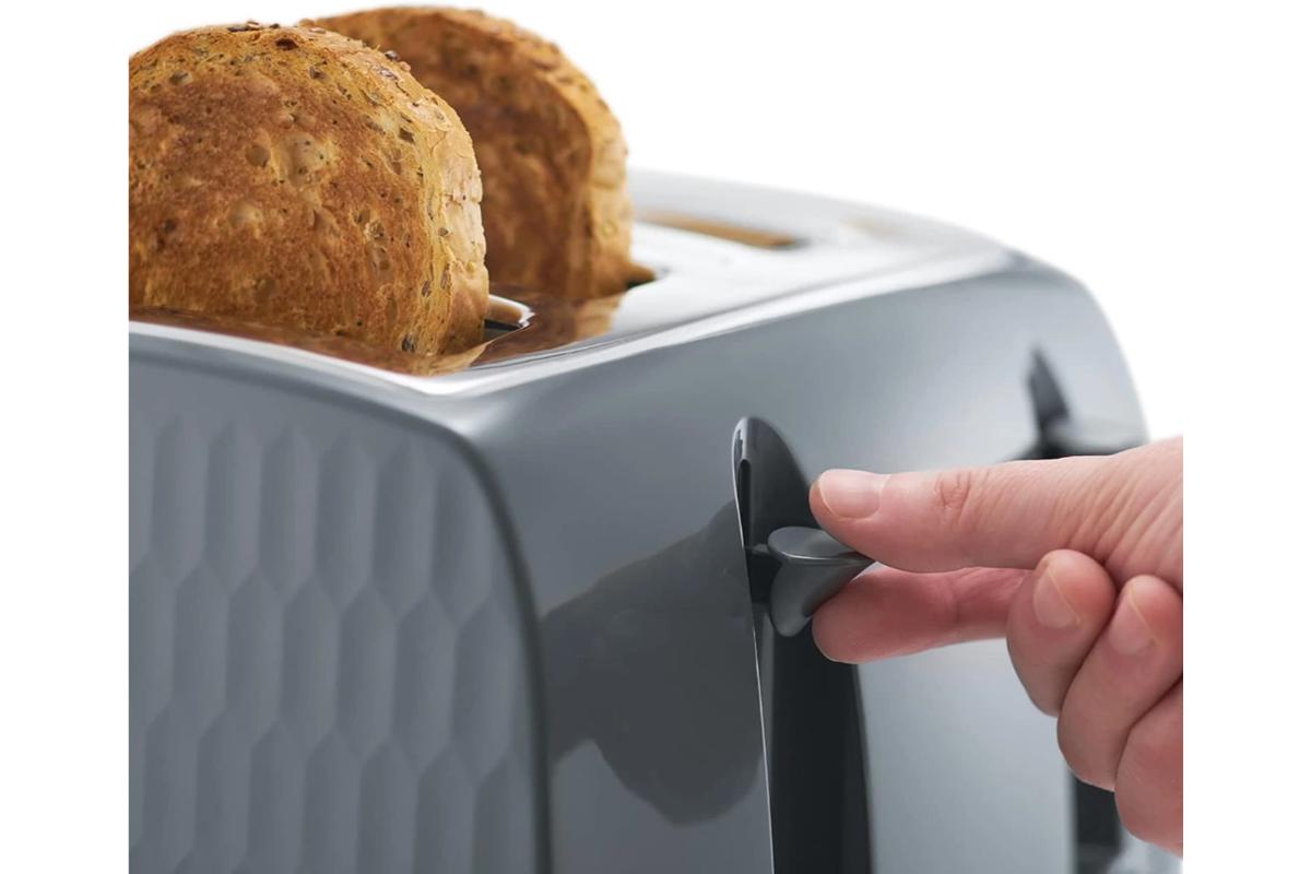 Russell Hobbs Honeycomb 4 Slice Toaster | 26073 | Grey-3