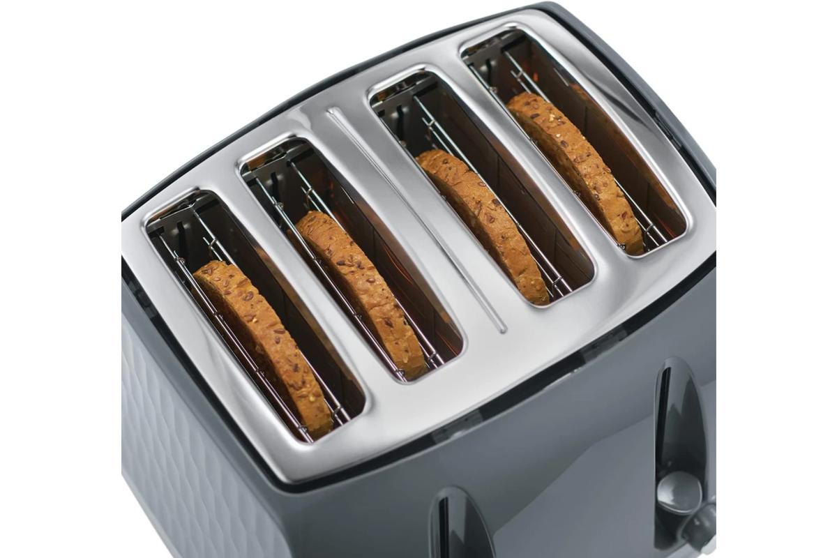 Russell Hobbs Honeycomb 4 Slice Toaster | 26073 | Grey-4