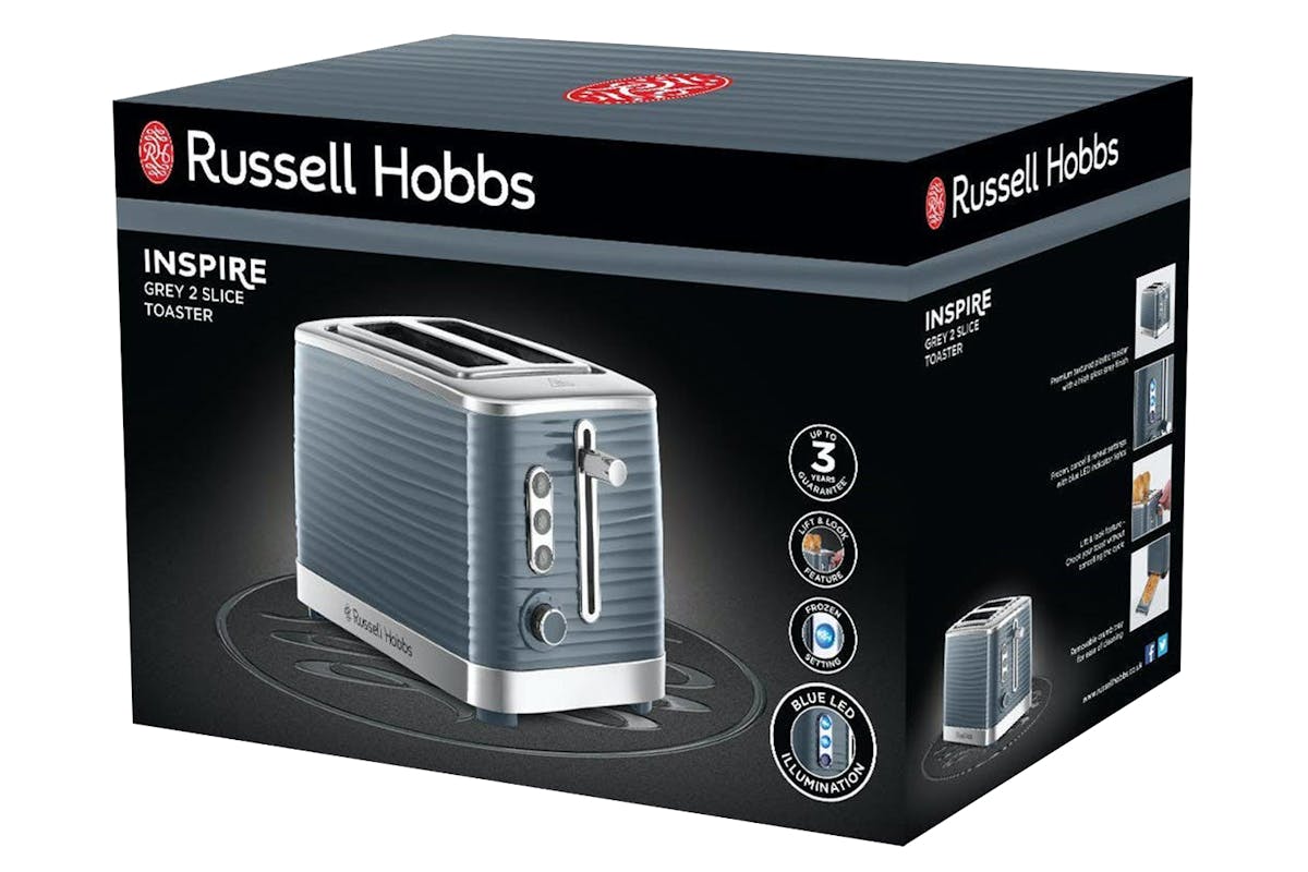 Russell Hobbs Inspire 2 Slice Toaster | 24373 | Grey-6