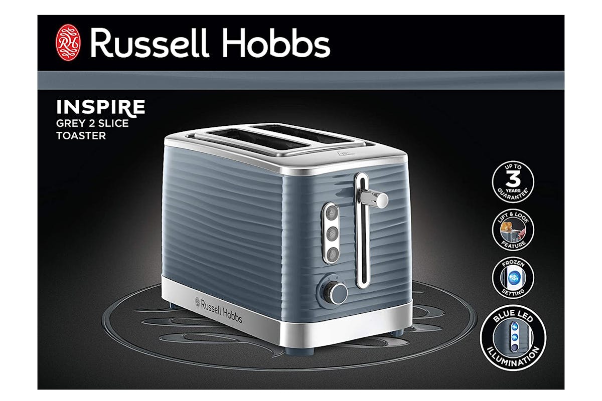 Russell Hobbs Inspire 2 Slice Toaster | 24373 | Grey-5