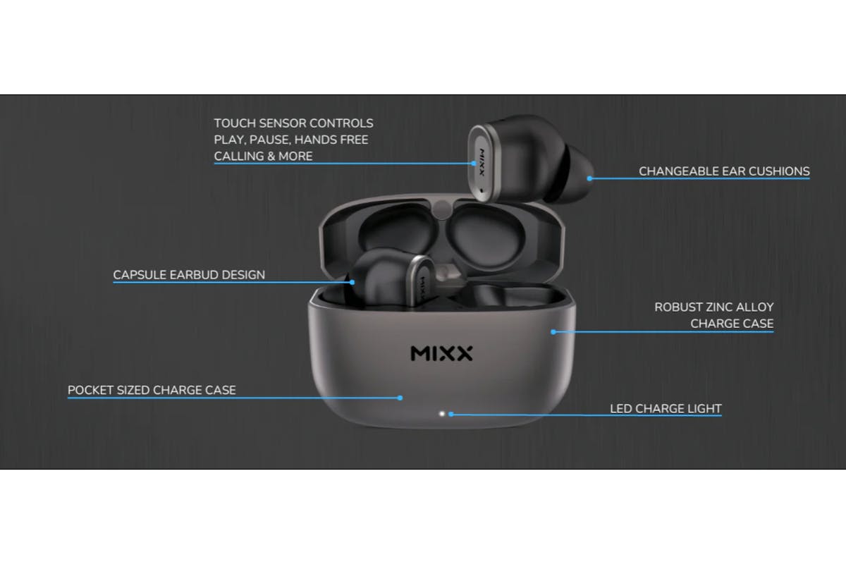 Mixx StreamBuds Custom 1 In-Ear True Wireless Earbuds | Black Gun Metal-5